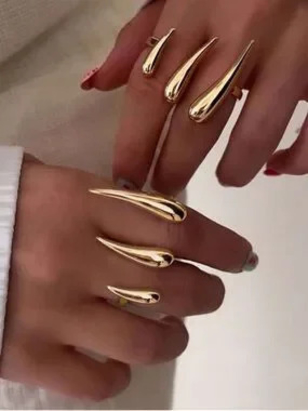 Gold Statement Long Claw Nail Ring